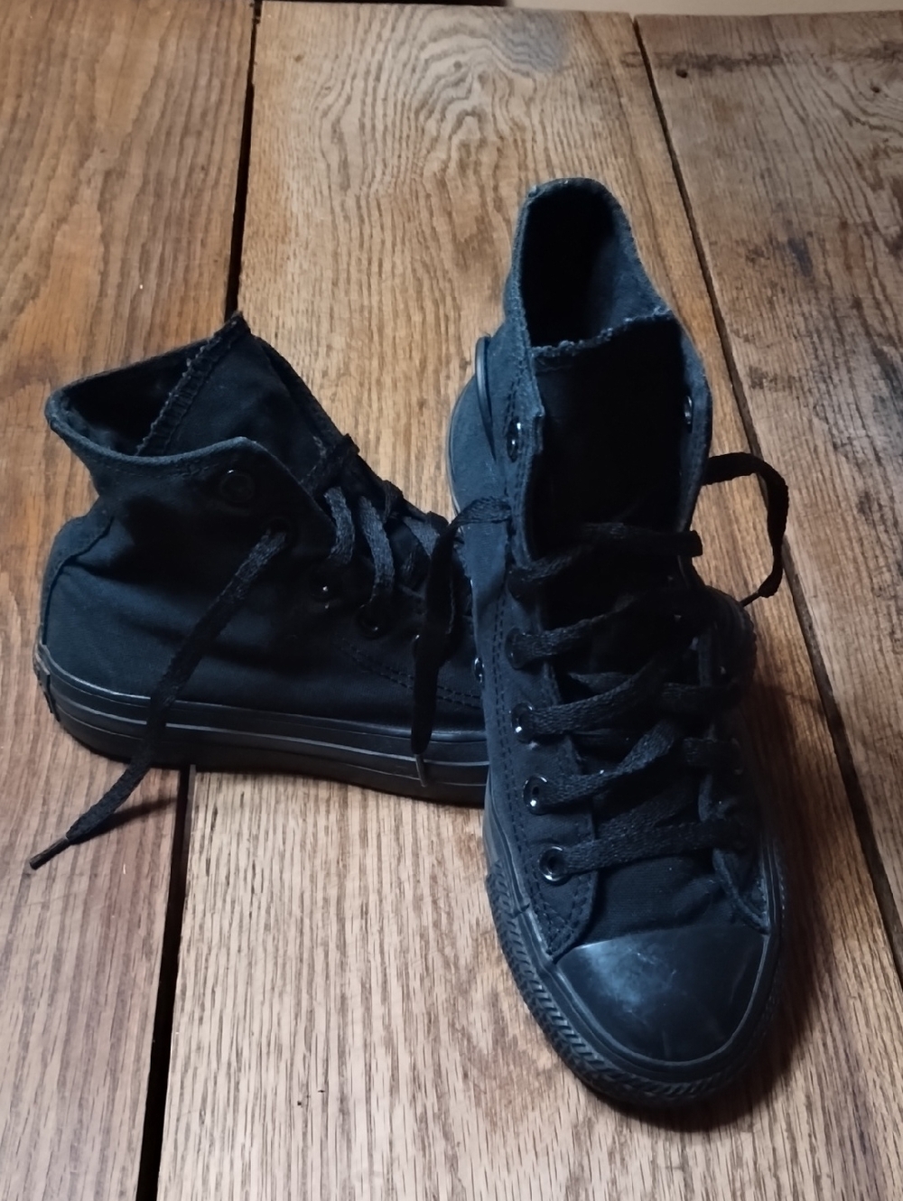 Kids Black High-Top Canvas Sneakers
